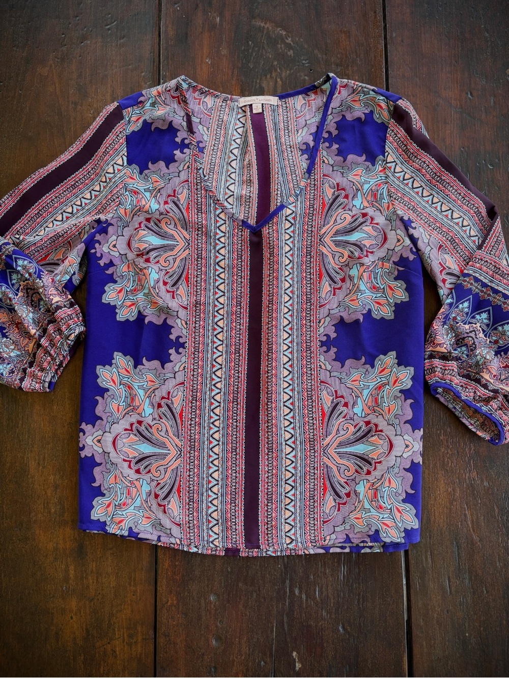 Purple Printed Boho Blouse